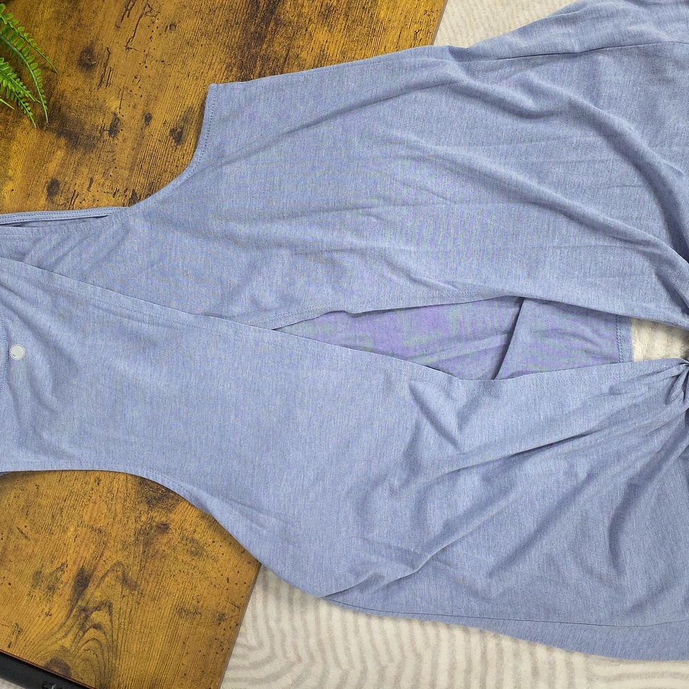 Yogalicious Lavender Heather Open Back Tie Tank - Picture 9 of 10